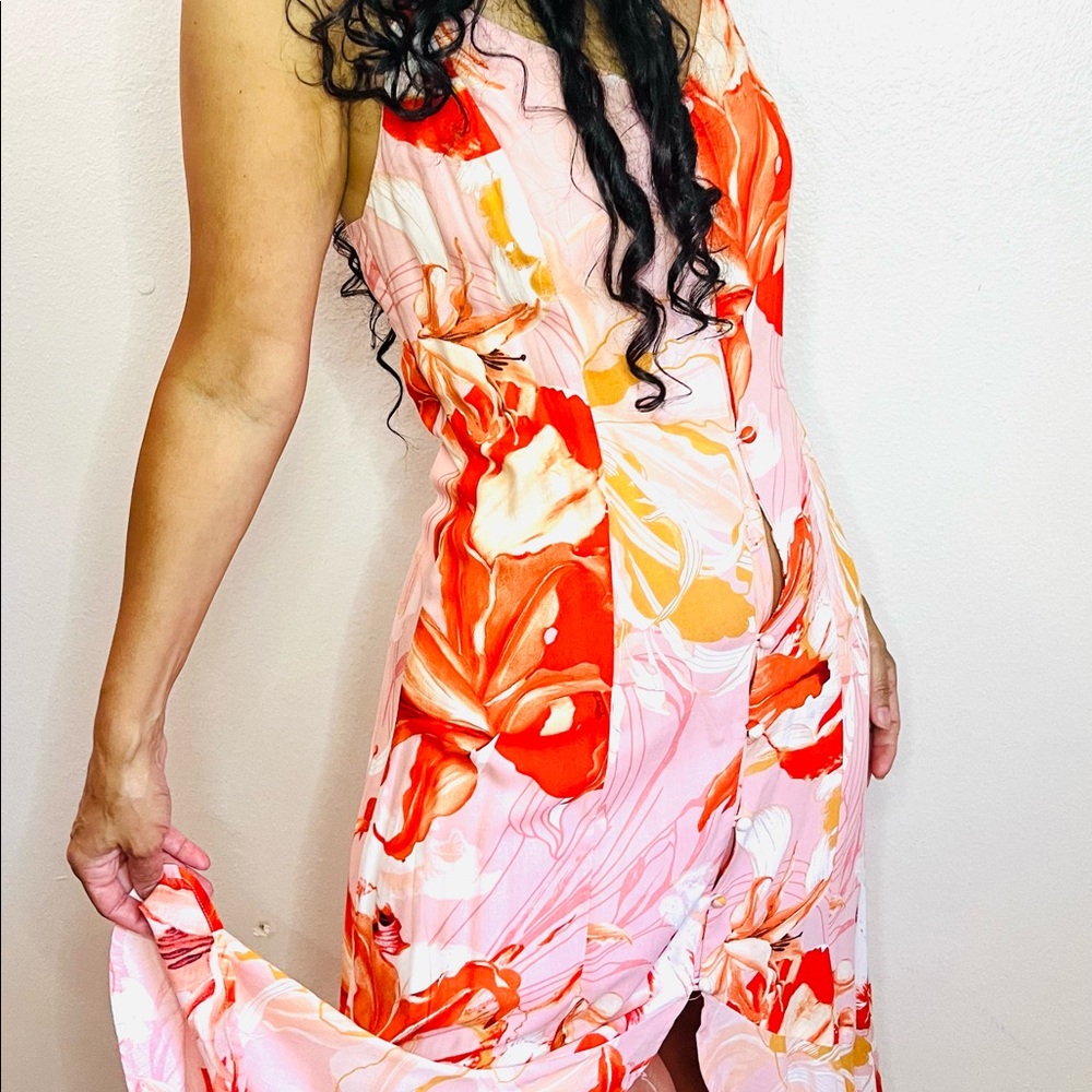 Beautiful pink and orange summer dress